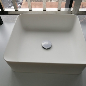 Streamlined curved new artificial stone sink